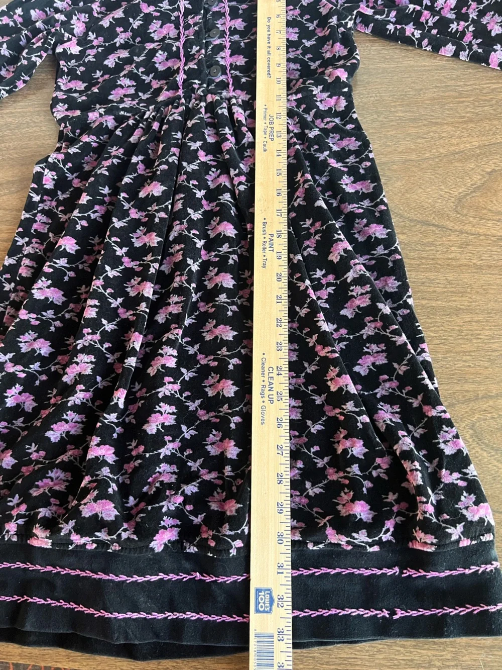 VTG Cornelloki April Cornell Black Pink Floral Prairie Dress Girls 7/8 Victorian